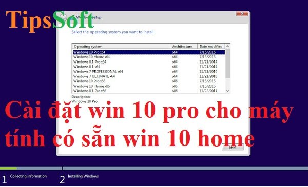 CÀI WIN 10 PRO CHO MÁY TÍNH CÓ SẴN BẢN QUYỀN WIN 10 HOME