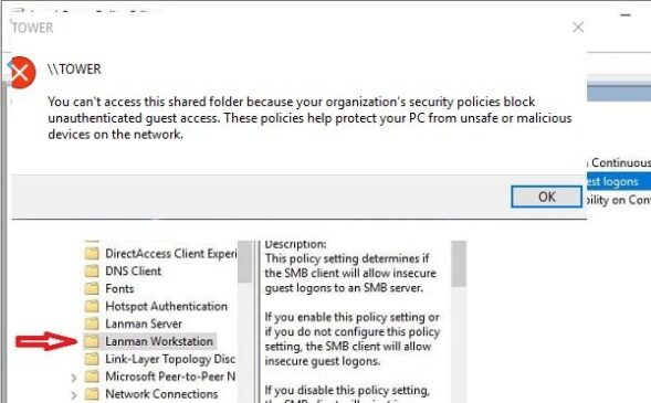 You-cant-access-this-shared-folder-because-your-organizations-security-policies-block-unauthenticated-guest-access