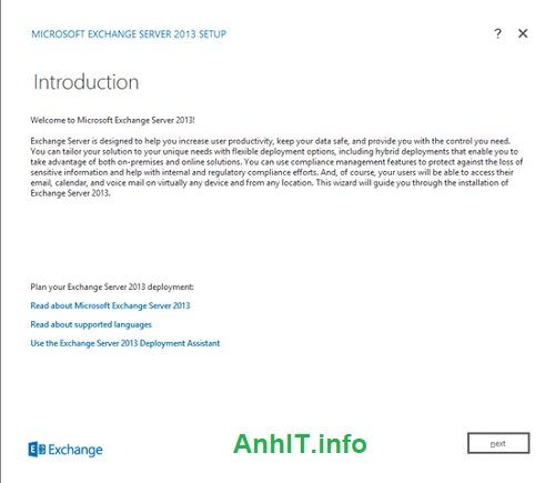 Hướng dẫn cài đặt Exchange server 2013 SP1