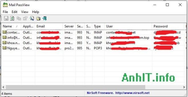 Hướng dẫn lấy mật khẩu mail trong phần mềm outlook