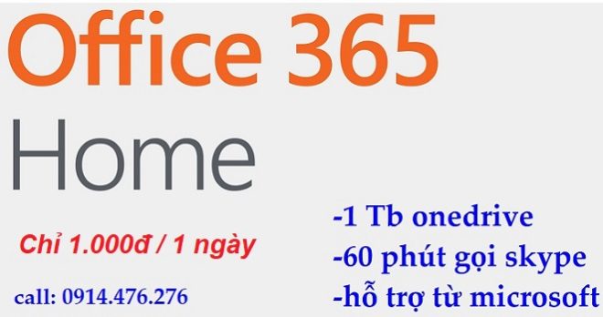 Mua office 365 Home giá rẻ 