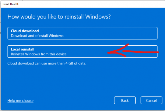 Reset Windows 11